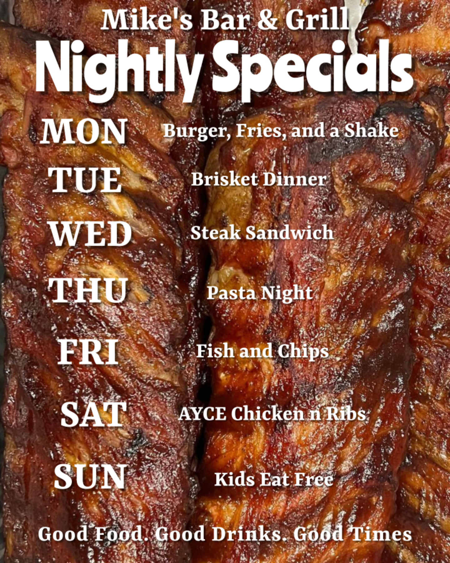 Mike's Bar & Grill Saturday Special